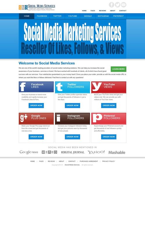 Product picture Social Media Services Reseller Turnkey Website-100 Outsourc